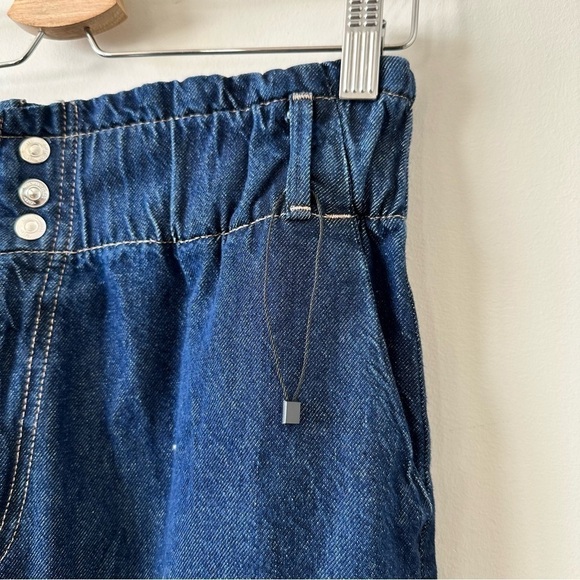 Nwot-zara-high Rise PaperBag Slouchy Pleated Rolled Hem Jeans (Size:6US) - Picture 8 of 10